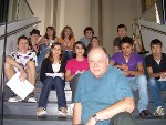 Christoph Cech und die Schüler/innen des BORG